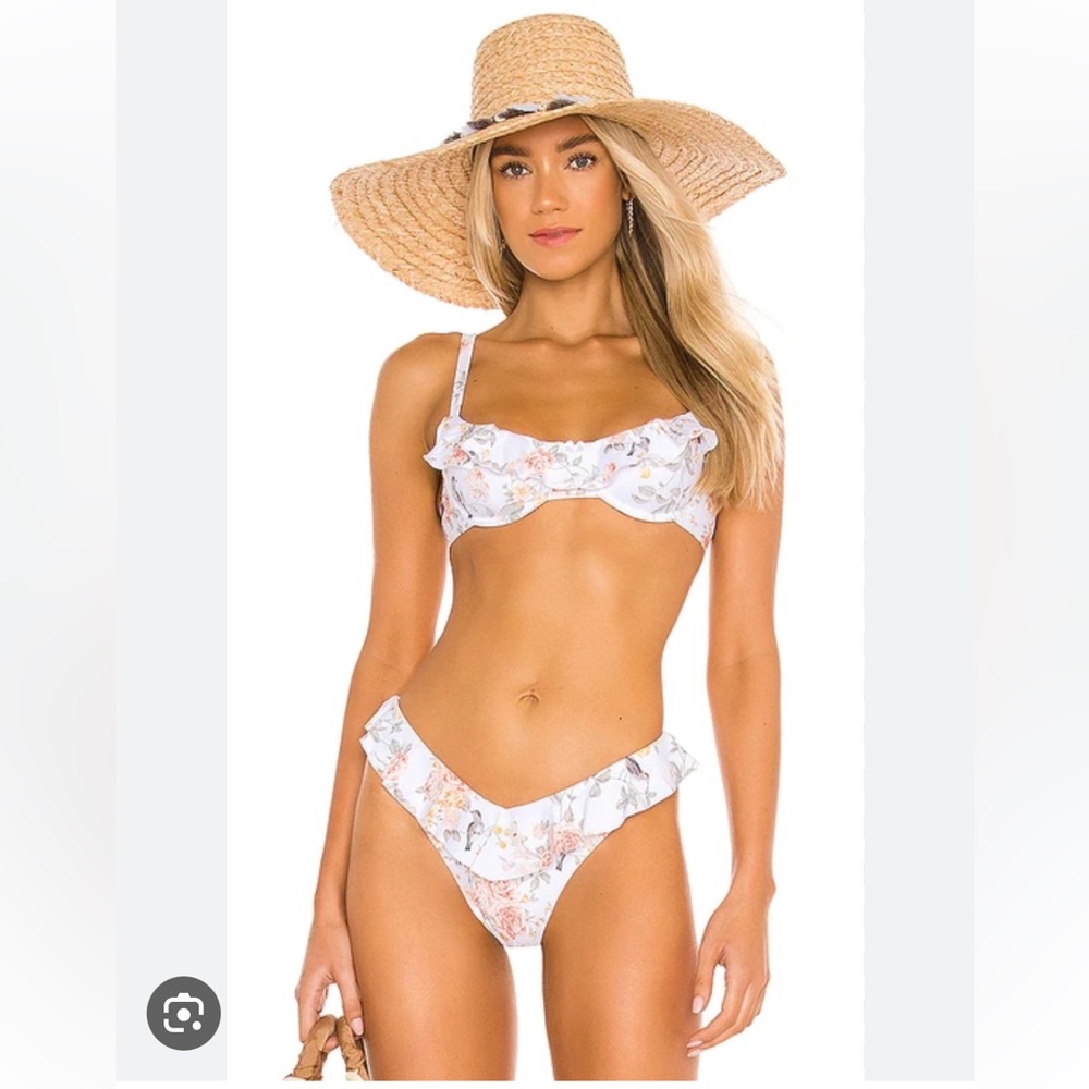 WeWoreWhat Ruffle Floral Print Bikini